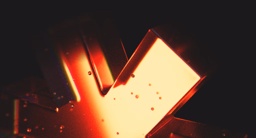 Abstract glowing digital blocks illustrating the data-driven nature of Blask Awards